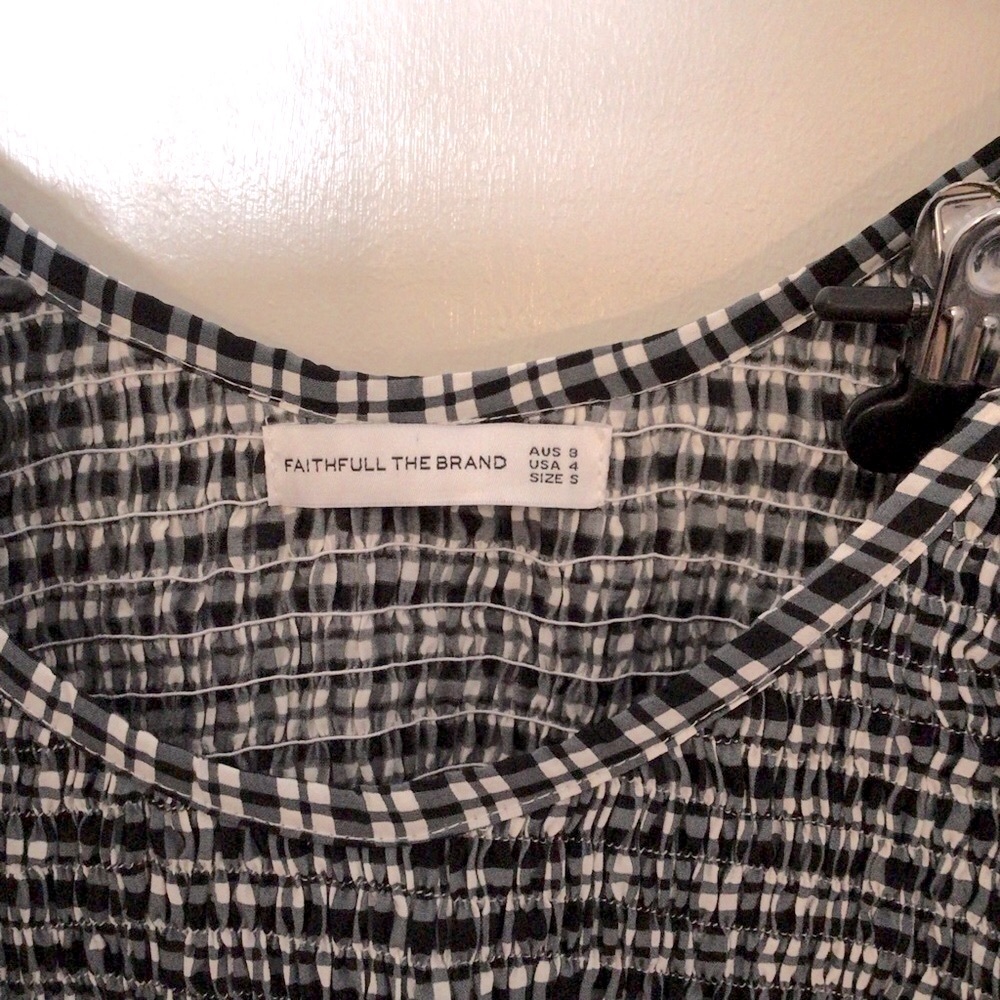NWOT PETITE Faithfull The Brand Check Mini Dress - Picture 6 of 6